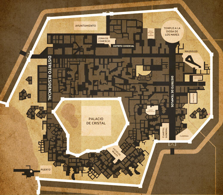 Mapa de Frondes, capital de Ronmor.